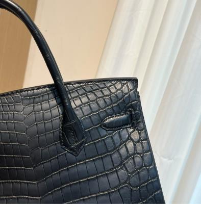 wholesale quality hermes birkin 30 matte niloticus crocodile so black